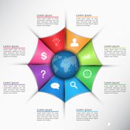 Colorful Triangle with World Globe 8 Options