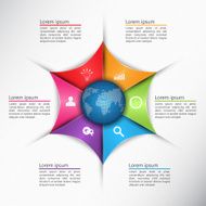 Colorful Triangle with World Globe 6 Options