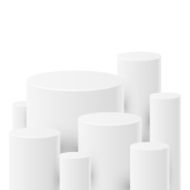 Abstract white background with cylinders