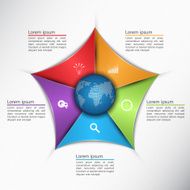 Colorful Triangle with World Globe 5 Options