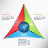 Colorful Triangle with World Globe 3 Options