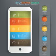 Mobile phone info graphic design clean vector