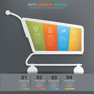 Shopping cart info graphic design clean vector