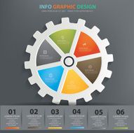Gear info graphic design clean vector