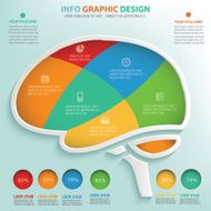 Brain Info graphic design clean vector