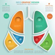 Lung info graphic design clean vector N2