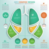 Lung info graphic design clean vector N3