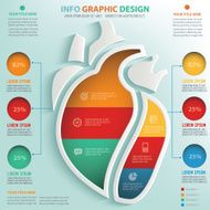 Heart Info graphic design clean vector