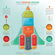 Rocket Info graphic design clean vector