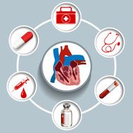 Infographic with medical equipment