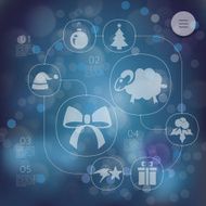 Christmas infographic with unfocused background N12