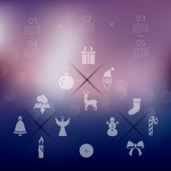 Christmas infographic with unfocused background N13