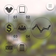 business infographic with unfocused background N101