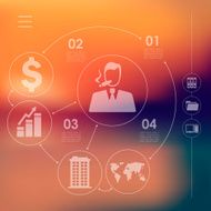 business infographic with unfocused background N104