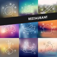 restaurant timeline infographics with blurred background N2