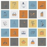 business and finance icon set N186
