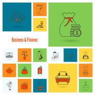 business and finance icon set N189