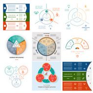 Set 9 templates Infographics cyclic processes on three positions N2