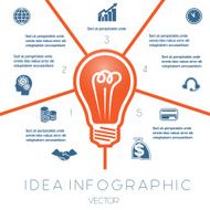 Light bulb infographics template on five positions
