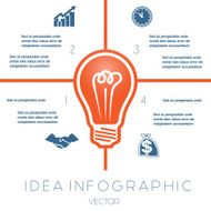 Light bulb infographics template on four positions