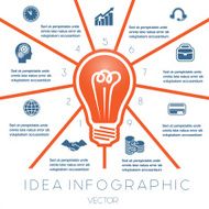 Light bulb infographics template on nine positions