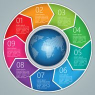 Colorful Circle Arrows Infographic Elements 9 Options