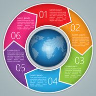 Colorful Circle Arrows Infographic Elements 6 Options
