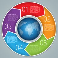 Colorful Circle Arrows Infographic Elements 5 Options