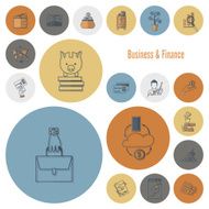 business and finance icon set N203