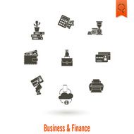 business and finance icon set N206