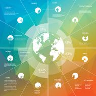 Infographics template with business icons Statistics data presentation Menu options N3