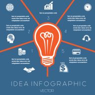 Light bulb infographics template five positions