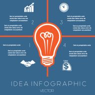 Light bulb infographics template four positions