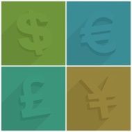 Set of money symbols