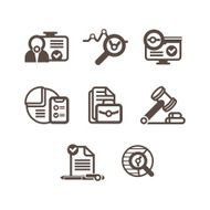 set of flat icons on a theme business