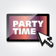Party time words display on High-quality tablet screen