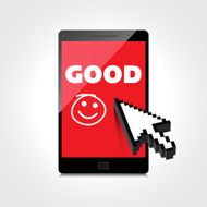 Good job idea display on High-quality smartphone screen Smile