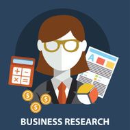 Business research flat modern design concept