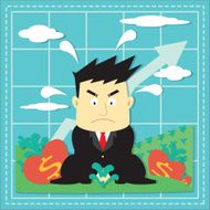 Cute Stock Market Investor Flat Cartoon N11