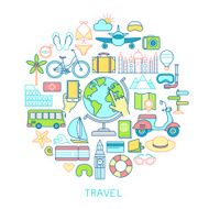 Travel set -line icons