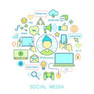 Social Media set -line icons
