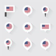 united states of american flag and pins for infographic N2
