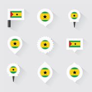 sao tome and principe flag pins for infographic N2