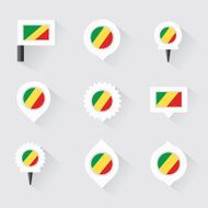 republic of the congo flag and pins for infographic N2