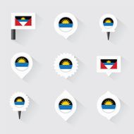 antigua and barbuda flag pins for infographic N2