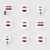 yemen flag and pins for infographic map design N2