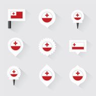 tonga flag and pins for infographic map design N2