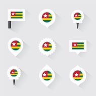 togo flag and pins for infographic map design N2