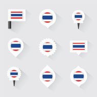thailand flag and pins for infographic map design N2