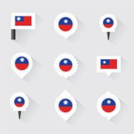 taiwan flag and pins for infographic map design N2